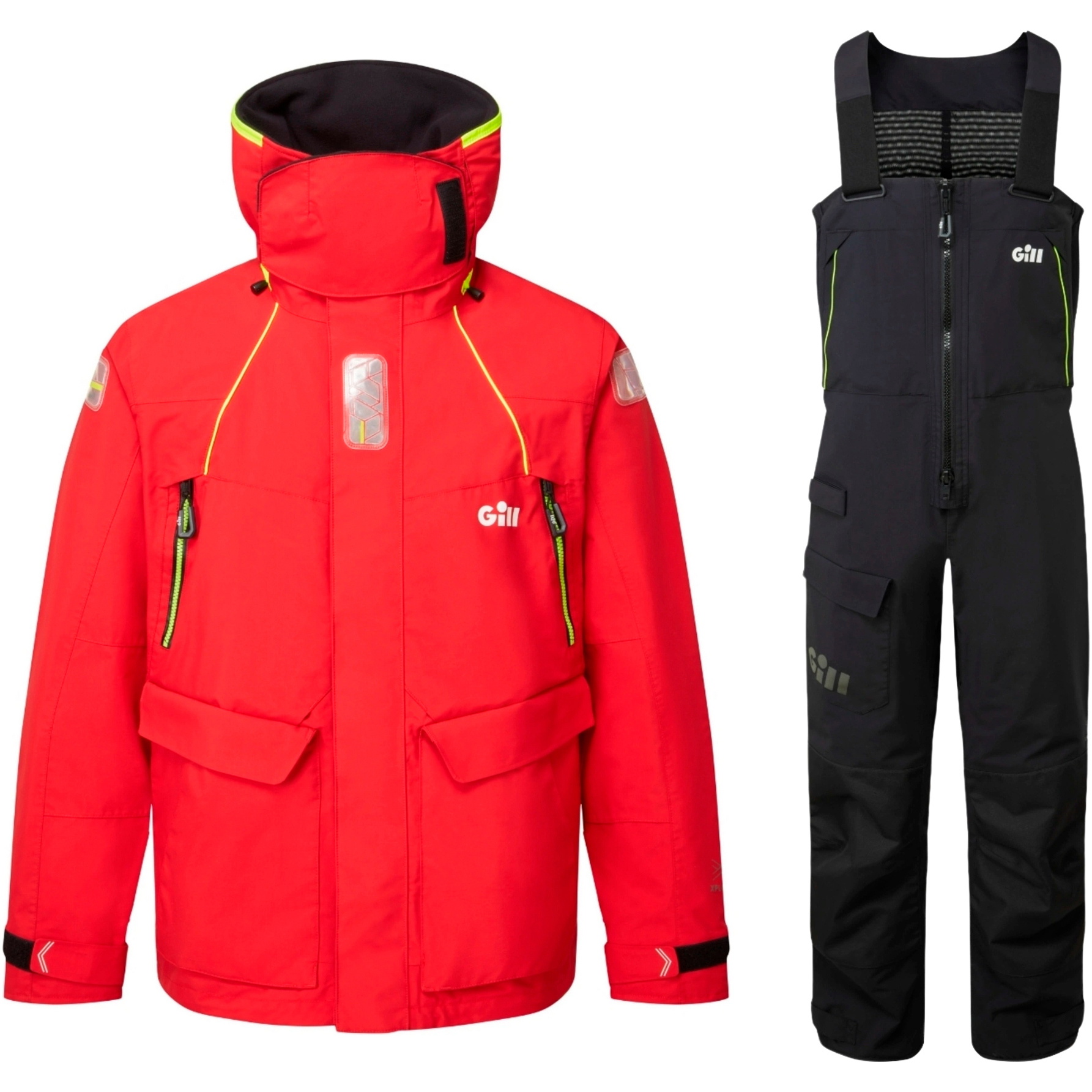 2026 Gill Mens OS2 Offshore Jacket & Trouser Sailing Suit GMOOJATCSRB - Red / Black